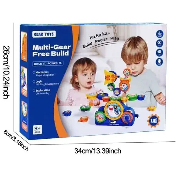 STEM Gears Toys for Kids Ages 3+, Creative Learning Building Blocks, 13pcs Educa - Picture 6 of 6